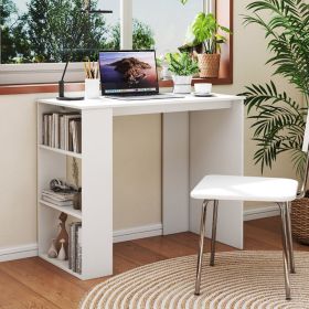 Computer Desk with Bookshelf for Small Space