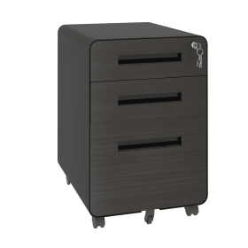 3-Drawer Mobile File Cabinet with Lock, All-Steel Metal Storage Cabinet on Casters, for Home & Office,Black, Fully Assembled, Holds A4/Letter Fil
