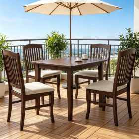 Set of 4 Kitchen Side Chairs Rubber Wood Frame Comfy Padded Seat Dining Room Furniture Home Decor