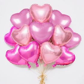 Rose Gold, Deep Red & Deep Pink Heart Balloons, 12Pcs 18-Inch Heart-Shaped Foil Balloons for Wedding, Baby Shower, Birthday, Anniversary