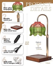 Flower Candle Warmer Lamp with Timer Dimmable