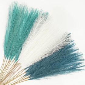 150pcs Teal Blue Faux Pampas Grass
