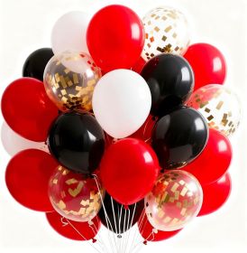 Red and Black Balloons 66pcs 12 Inch Matte Black Red White Confetti Balloons for Graduation Men Birthday Wedding Anniversary Bachelorette Racing