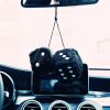 Creative Plush Dice Hanging Ornament for Car Rearview Mirror Home DÃ©cor, Black