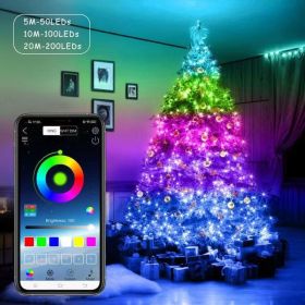 Usb Bluetooth Light String Mobile Phone App Smart Copper Wire Light String Christmas Decoration Light String (Select: 10 meters 100 bulbs)