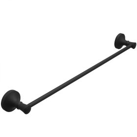Wall-Mounted Adjustable Towel Bar Rod for Bathroom Cloths Hanger in Matte Black (Color: Matte Black)