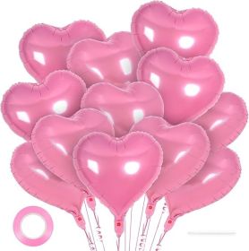 12 Pcs Heart Balloons (Color: Pink)