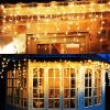 96 LED Curtain Icicle Lights for Party Christmas Decor - 8 Mode, Remote Control