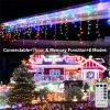 96 LED Curtain Icicle Lights for Party Christmas Decor - 8 Mode, Remote Control