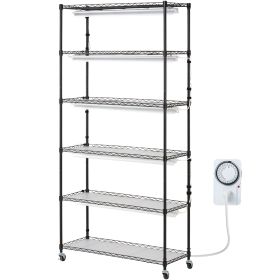 Plant Stand with Grow Light, 6-Tier Large Tall Plant Shelf with 150W Full Spectrum Grow Light (Total Power: 150W, size: W90 x H180 cm)